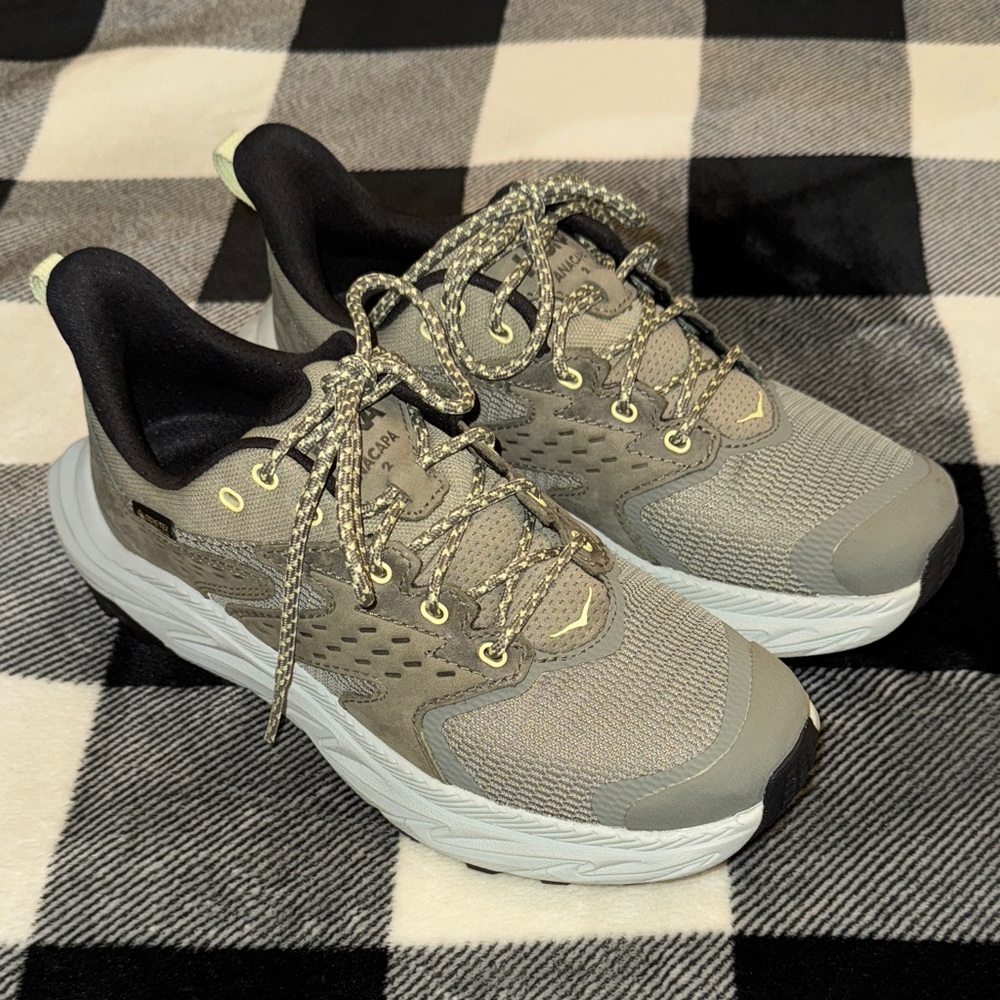 New Hoka ANACAPA 2 GTX Olive and Black Hiking Shoes Women’s 6